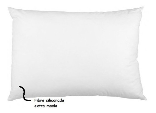 Travesseiro Com Capa Protetor Impermeável Fibra Siliconada Cor Branco