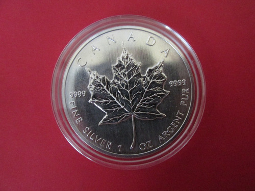 Moneda Canada Reina Isabel 5 Dolares Plata 1 Onza 1991 (Usado)
