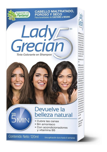 Tinte Colorante Lady Grecian 5, Cabello Maltratado 2-pack