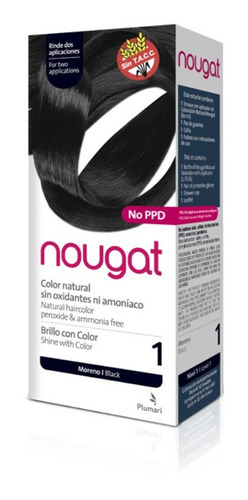 Kit Tintura semipermanente Nougat  Tinturas Plumari Tintura SemiPermanente Sin TACC tono 1 negro para cabello