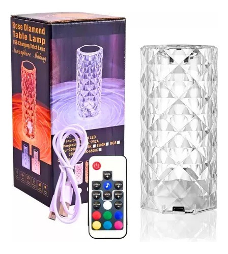 Bocina Bluetooth + Lampara De Cristal Multicolor Color Blanco