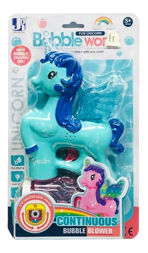 Imagen 6 de 9 de Burbujero Automatico Unicornio Luz Musica Nvo 0378 Bigshop