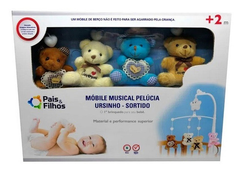 Mobile Musical Ursinho Pelucia Masculino Pais E Filhos 0982