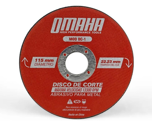 Disco Corte 115 X 1 Mm Fino 50 Uni Metales Omaha P-amoladora