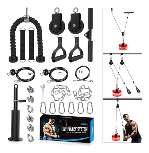 Concho Cable Polea System Gym, Sistema De Poleas De Peso Mej