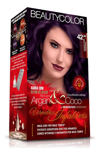 Coloração Kit Beautycolor Todas As Cores - Tinta Para Cabelo Cor 42.26 Marsala Violet Misterioso