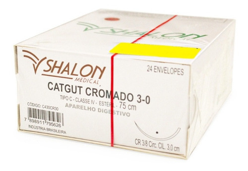 Fio Catgut 3-0 Agulha 3cm Cilíndrica 75cm C430cr30(cx C/24)