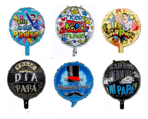 Pack 24 Globos Metálicos Sin Varillas Día Del Padre Papá  