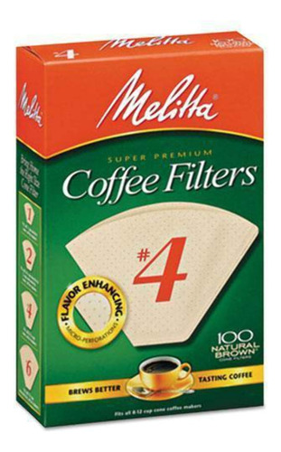 Melitta Super Premium No. 4 Filtro De Papel De Café, Café