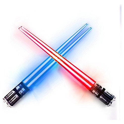 2 Pares De Palillos Con Luz Led De Star Wars, Rojo Y Azul