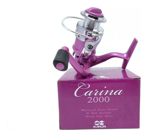 Molinete Maruri Carina 2000 Rosa - 3 Rolamentos- Oferta