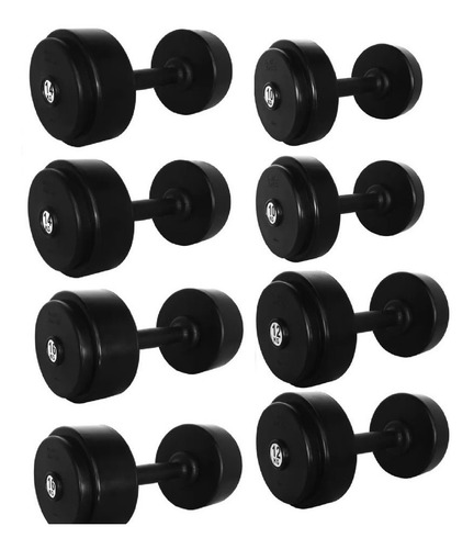 Kit Suporte Com Dumbell Monobloco Injetado 12 A 30 Kg - Par