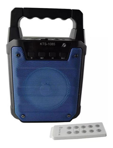 Caixa De Som Portatil Bluetooth Kts-1085 - Preta/azul