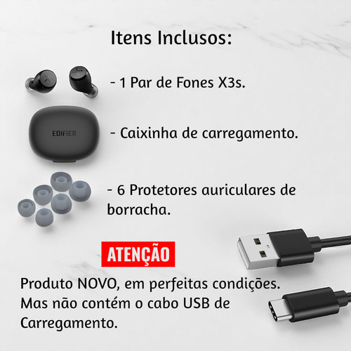 Fone De Ouvido Bluetooth Edifier X3s - Black