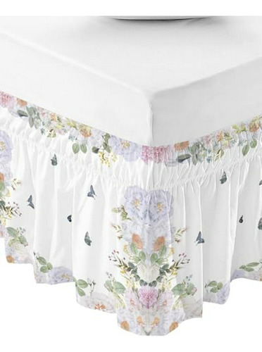 Falda De Cama Ajustable Con Diseño Floral Primaveral