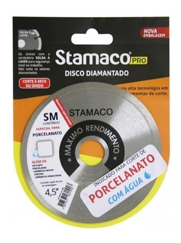 Disco Diamantado Continuo 4,5 P/porcelanato Stamaco 1003