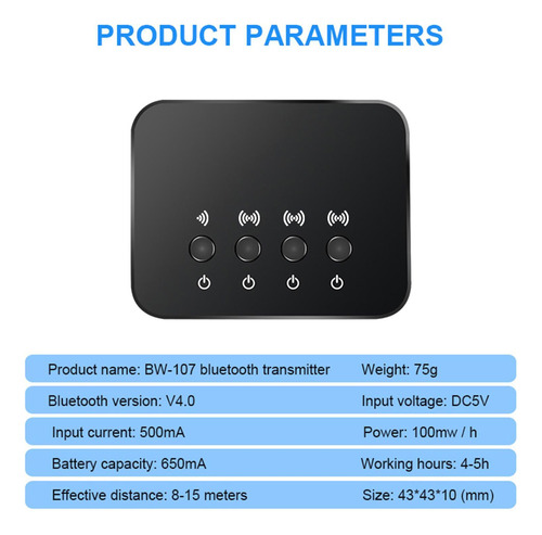 Transmisor 3 En 1 Receptor De Audio Inalámbrico 3 En 1 Trans