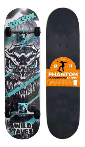 Skate Patineta Kossok Phantom Maple 9 Capas Truck Aluminio