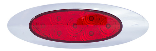 Plafón Lateral Tunelight 7 Leds Rojos Elíptico 12-24 Volts