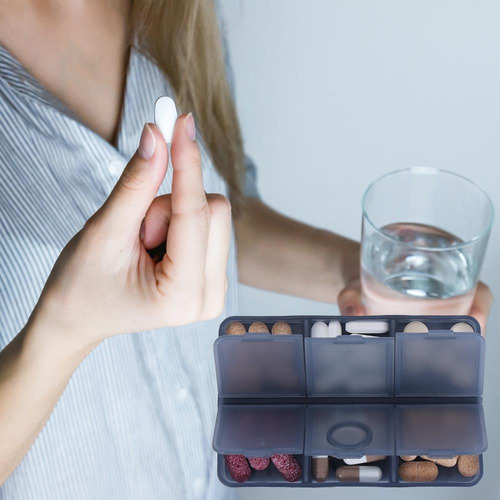 Organizador De Pastillas De Viaje Con 6 Compartimentos, Colo