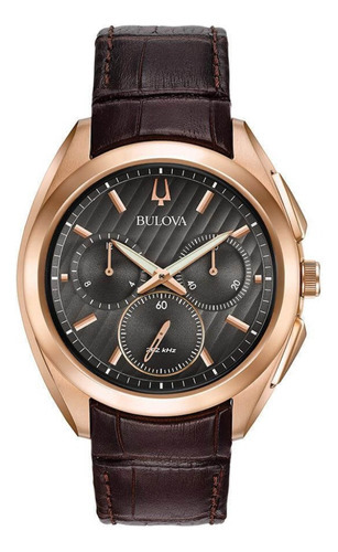 Reloj De Hombre Bulova 45mm Curv Collection Rose Goldtone Co