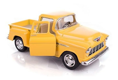 Camioneta Chevy Stepside Amarilla De Colección Kinsmart