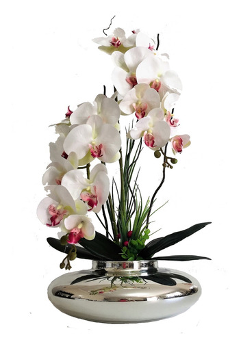 Arranjo Flores Orquídeas Artificiais Brancas 12x S/ Juros | Parcelamento  sem juros