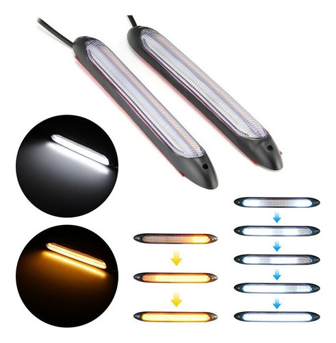 2 Luces Led Universales De Circulación Diurna, Color Blanco,