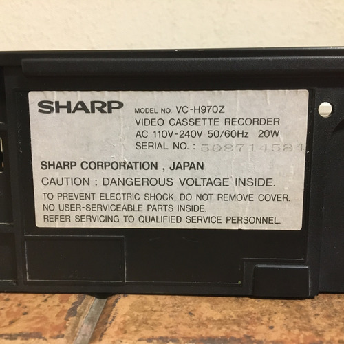 Reproductor Video Cassette Vhs Sharp Vc-h970z Para Reparar (Usado)