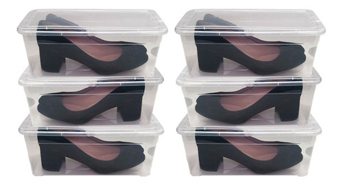 Caja De 6 Lts Con Tapa Organizador Plastico X6 - Colombraro