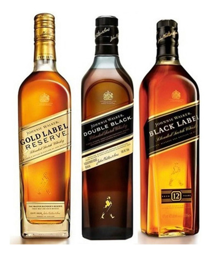 Whisky Johnnie Walker Gold Label +black Label + Double Black