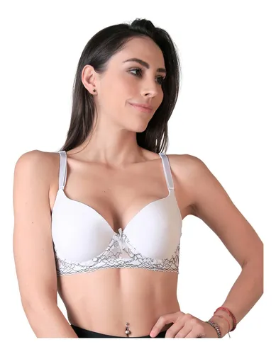 Brasier Blanco Encaje Mujer