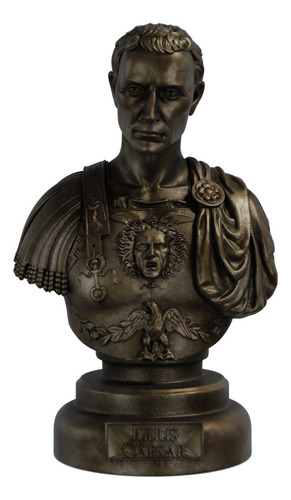 Estátua Busto Júlio César Imperador Romano - Estatueta Cor Cor Ouro Velho