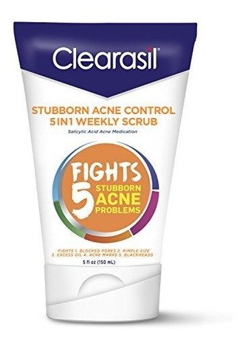 Clearasil Stubborn Acne Control 5in1 Weekly Scrub, 5 Oz (el