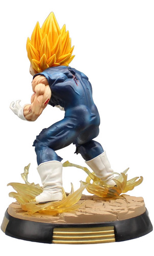 Figura Dragon Ball Z Vegeta Gigante Saiyan En Pedestal 28cm