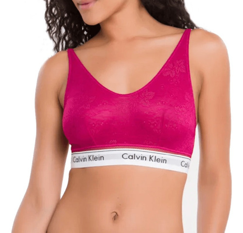 Sutiã Top Calvin Klein Modern Cotton Renda E Tule Luc153