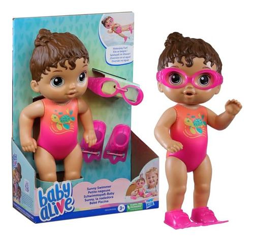 Boneca Baby Alive Nadadora Morena Com Acessórios Hasbro