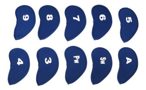 2 X 10 Piezas De Cubiertas Para Palos Para Golf Cabeza Azul