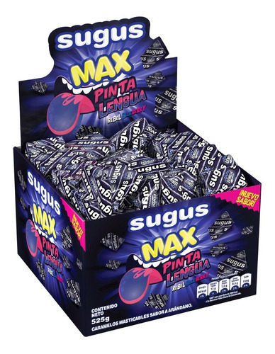 Caramelos Sugus Max Pintalenguas 70 Unid. X 8 G C/u