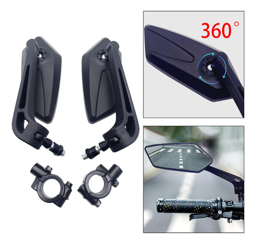 2 Uds Espejos De Bicicleta Espejo Plano Manillar Ajustable
