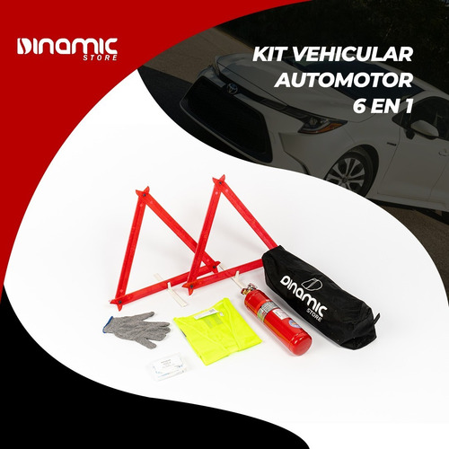 Imagen 2 de 9 de Kit Seguridad Emergencia Auto 7 En 1 Matafuego + Envio.