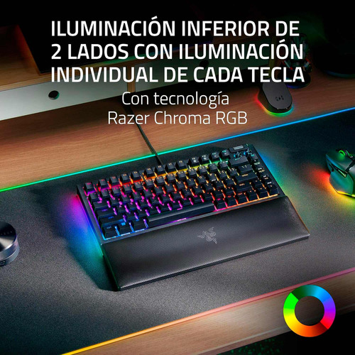 Teclado Razer Blackwidow V4 75% Us Switch Orange Chromablack