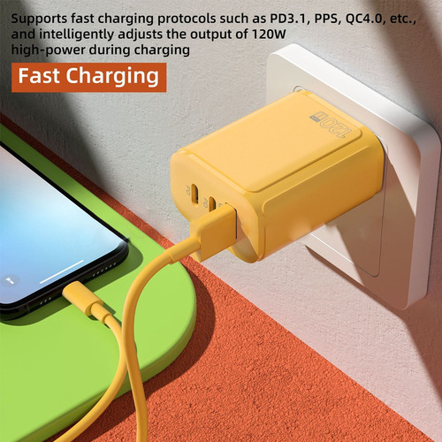 Cargador 2pd+qc 3.0, Enchufe Británico De 120 W, Cargador De