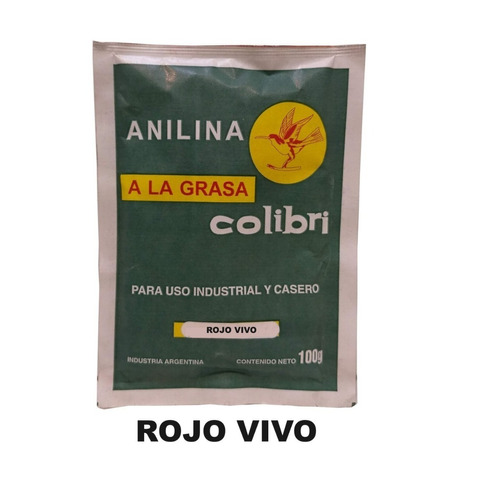 Anilina A La Grasa Colibri X 100 Grs Rojo Vivo