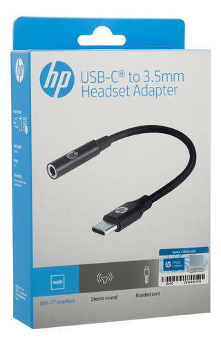 Dhc-tc131 Adaptador De Audio Usb-c A 3,5 Negro Trenzado