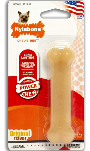 Juguete Nylabone Perro Dura Power Chew Sabor Original 7kg