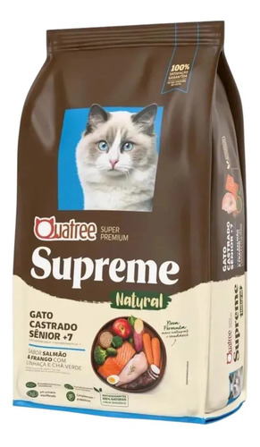 Kit 3pct Ração 1kg Quatree Supreme Gatos Castrados Senior