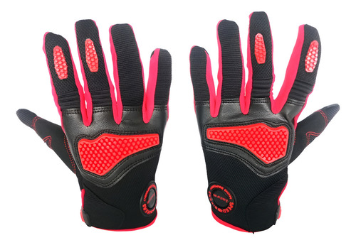 Guantes Con Antiderrapante Para Moto Color Rojo Talla Xl