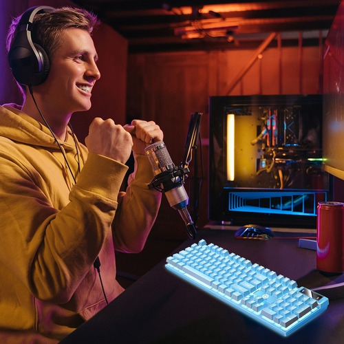 Teclado Flotante Con Cable Usb R Gaming Keyboard, Ergonomi 3