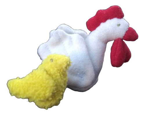 Muñeco Gallina Y Pollito Waldorf Artesanal (de Paño Naval)